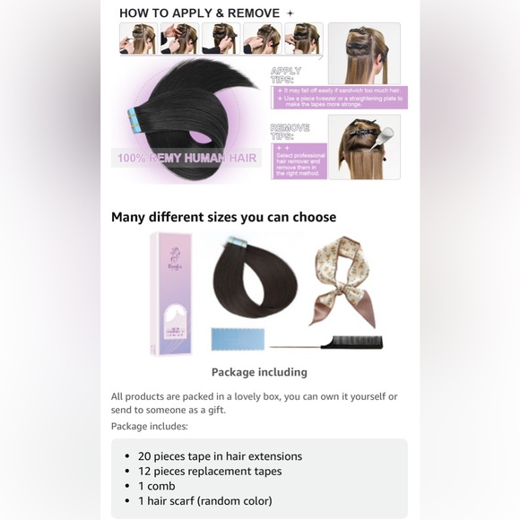 HUMAN HAIR 18” Remy Tape In Hair Extensions in Balayage #T8/P18/60, 20pcs - Picture 7 of 11